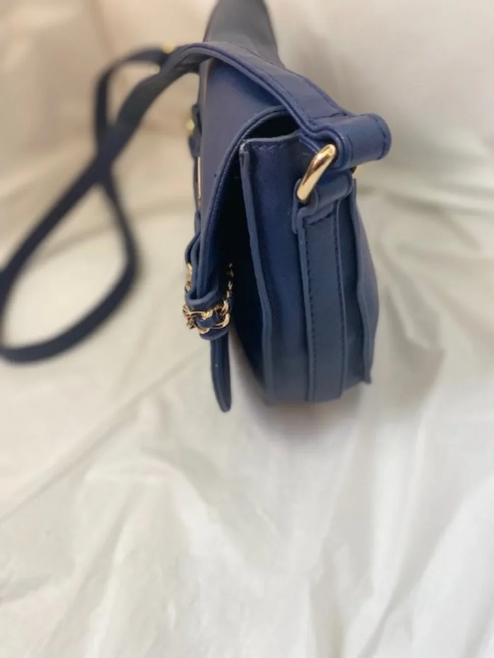 Marc New York Andrew Marc Navy Crossbody Chain Detail Bag/Purse